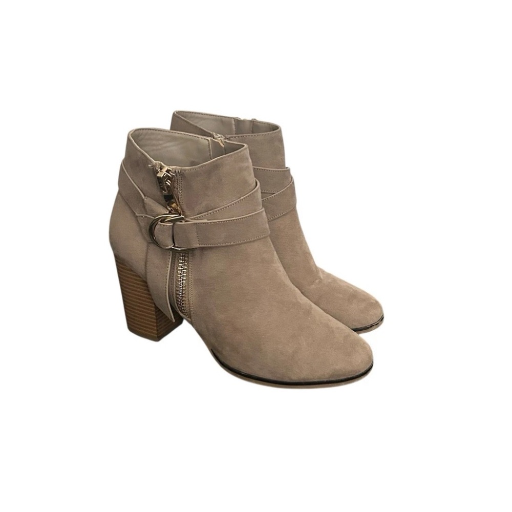 Apt. 9 Women’s Advisor Taupe Ankle Boots Block Heel Size 8.5